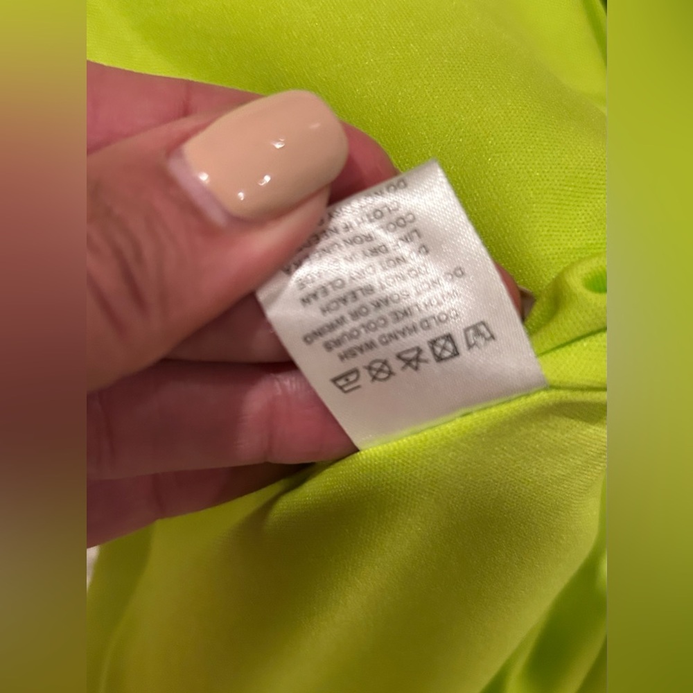 Meshki Maci Crepe Strapless Mini Dress - Lime Green - Picture 6 of 7
